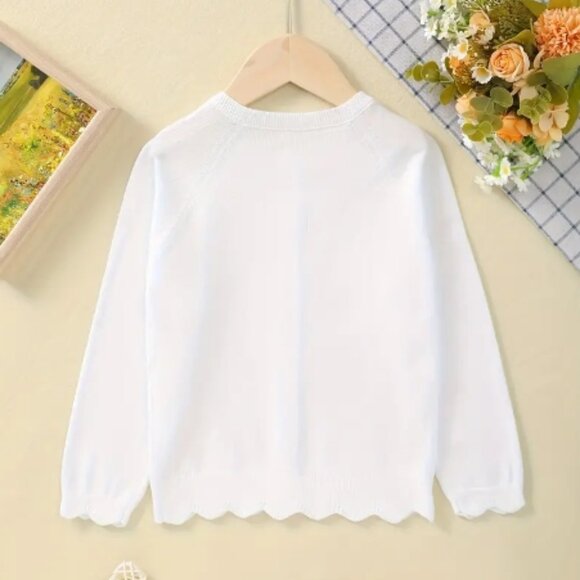 Boutique Girls White Cardigan Sweater - Picture 6 of 7